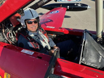Terry Hawes, son of 1967 & 1969 Crew Chief Bob Hawes, flys in the back seat of the JAM Red Knight T-33 Terry Hawes, son of 1967 & 1969 Crew Chief Bob Hawes, flys in the back seat of the JAM Red Knight T-33